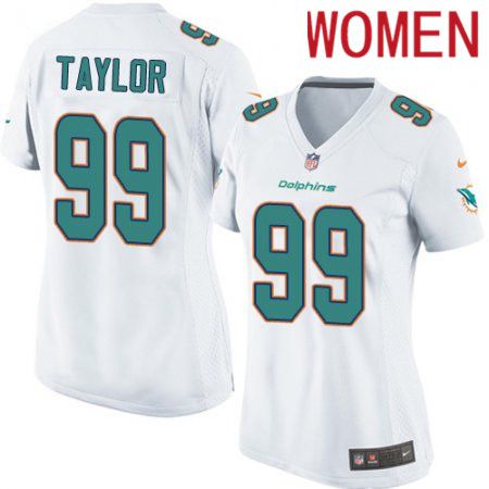 Women Miami Dolphins #99 Jason Taylor Nike White Game NFL Jersey->women nfl jersey->Women Jersey